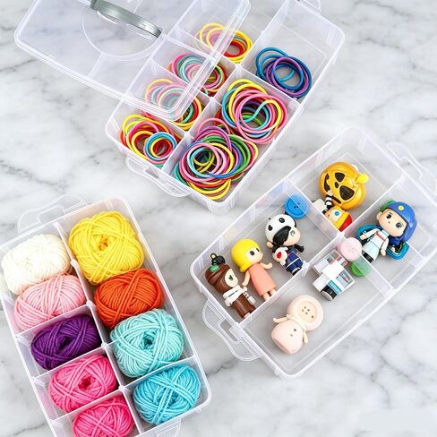 2 Pack Clear Plastic Craft Storage Containers, 3-Layer Jewelry Organizer Box for Earrings, Rings, Bead, Ornaments, Art DIY Crafts (18 Grids/Pack) in Saudi Arabia