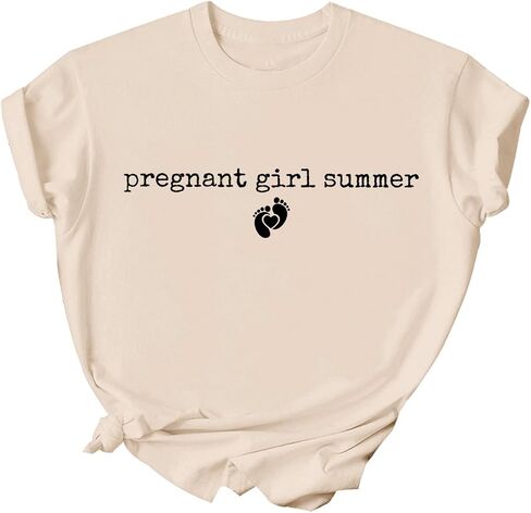 Pregnant Girl Summer Shirt Pregnancy Announcement T-Shirt Expecting Mom Shirts in Kuwait