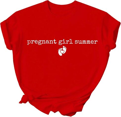 Pregnant Girl Summer Shirt Pregnancy Announcement T-Shirt Expecting Mom Shirts in Kuwait