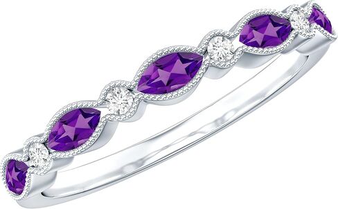 Natural Amethyst Eternity Band in Silver, Aaa Quality, Certified Amethyst Marriage Anniversary Ring (Ideal For Gift) in Kuwait