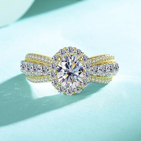خاتم سوبر فلاش الخلود للنساء-1.5ct 6x8 مللي متر البيضاوي مويسانيتي مختبر الماس S925 الفضة الفرقة هدية الذكرى مجوهرات in Kuwait