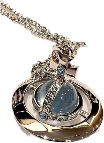 Three-Dimensional Star Necklace - 71-80cm Glacier Blue Titanium Senior Electroplating in Saudi Arabia