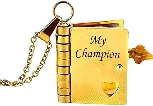 To My Son Book Necklace - My Champion Engraved 6 Page Flip Locket, Inspirational Gift for Son's Birthday, Graduation, Keepsake Jewelry from Parent in Saudi Arabia