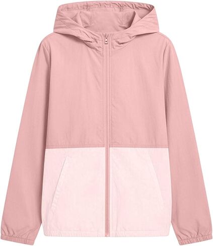 Girls Boys Zip Up Hooded Jacket UPF 50+ Sun Protection Long Sleeve Kids Casual Summer Lightweight Outwear with Pockets in Kuwait