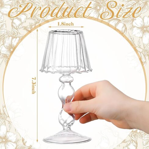 Jingmore 2 قطعة من حاملات الشموع الكريستالية على شكل مصباح كريستال Tealight حاملات شموع طاولة مركزية للمنزل وحفلات الزفاف والخطوبة وحفلات أعياد الميلاد وديكور طاولة الطعام (شفاف) in Kuwait