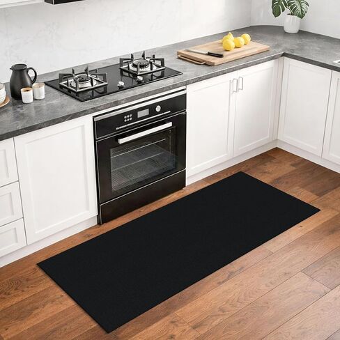 Lansny Washable Runner Rug 2x5 Hallway Runners Braided Cotton Entryway Runner with Non Slip Backing Indoor Runners for Hallway Kitchen Bedroom, Black in Saudi Arabia