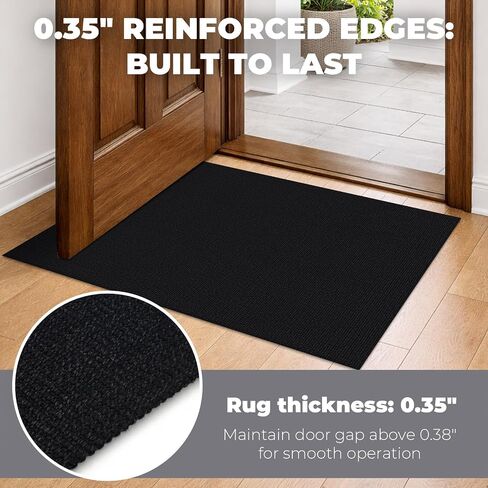 Lansny Washable Runner Rug 2x5 Hallway Runners Braided Cotton Entryway Runner with Non Slip Backing Indoor Runners for Hallway Kitchen Bedroom, Black in Saudi Arabia