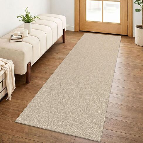 Lansny Washable Runner Rug 2x5 Hallway Runners Braided Cotton Entryway Runner with Non Slip Backing Indoor Runners for Hallway Kitchen Bedroom, Black in Saudi Arabia