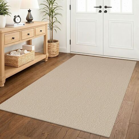 Lansny Washable Runner Rug 2x5 Hallway Runners Braided Cotton Entryway Runner with Non Slip Backing Indoor Runners for Hallway Kitchen Bedroom, Black in Saudi Arabia
