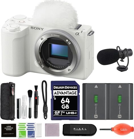 Sony ZV-E10 II Mirrorless Camera White Bundle with Advanced Accessories | zve10 in Kuwait