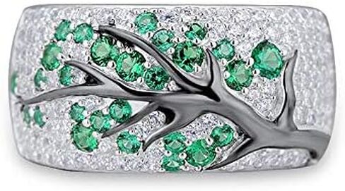 Two-Tone Artistic Branch Ring Creative Inlaid Crystal Plum Blossom Women Enameled Floral Jewelry Romantic Statement Accessory in Kuwait