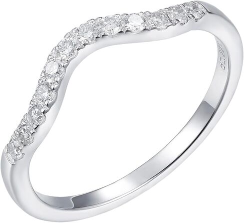 Lab Grown Diamond Curved Stackable Engagement Ring for Women Anniversary Wedding Promise Ring D-F Color VS1-VS2 Clarity in Kuwait