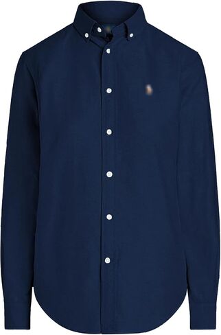Women's Slim Fit Oxford Cotton Shirt - Classic Long Sleeve Button Down Blouse with Multi-Tone Logo You are Looking for in Kuwait