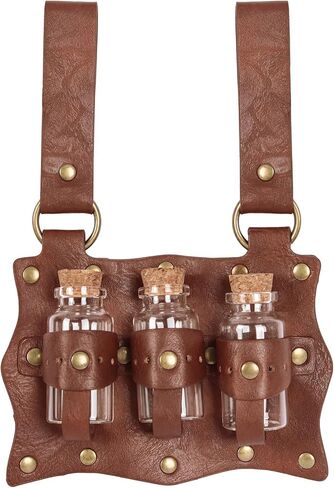 Cork Potion Bottle Belt Loop - Medieval Renaissance Witch Costume Accessory, Halloween LARP Costume Magic Vial Prop in Saudi Arabia