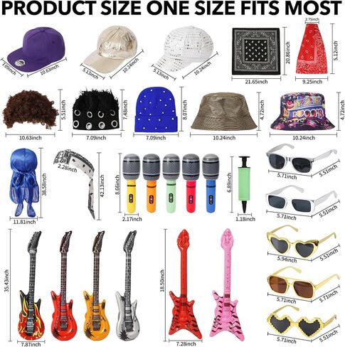 NICOWARM Rockstar & Hip-Hop Party Hats for Adults - Ultimate Adult Photo Booth Props in Saudi Arabia