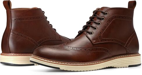 Brown Dress Boots for Men: Chukka Business Shoes Mens Derby Comfy Chukka Boot Size 9.5 in Saudi Arabia