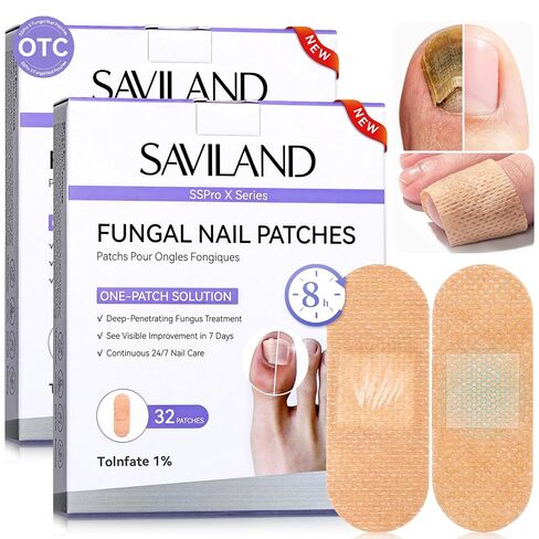 SAVILAND Fungal Nail Patches 32 P Extra Strength: 8H Overnight Repair 1% Tolnaftate Toenail Treatment Nighttime Nail Renewal Restores Damaged Nails Discolored Thick Yellow Healthy Appearance in Saudi Arabia