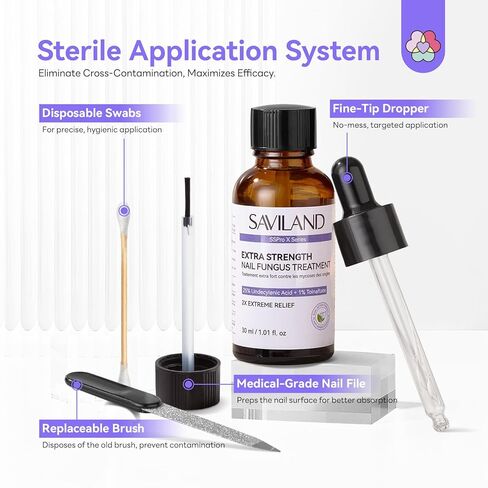 SAVILAND Toenail Fungus Treatment Extra Strength: FSA-HSA 2X Extreme Nail Repair for Discolored and Damaged Nails Toenail Softener Yellow Toenail Foot Toe Thick Nail Fungus Treatments Solution,2 fl oz in Saudi Arabia