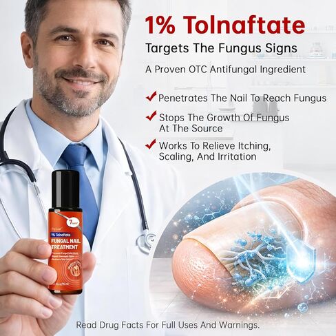 Toenail Fungus Treatment Extra Strength, 1% Tolnaftate Antifungal Fungal Nail Treatment, ToeNail Fungus Treatments For Thick Discolored Brittle Crumbling Nails, 0.51 fl oz (Pack of 1) in Saudi Arabia