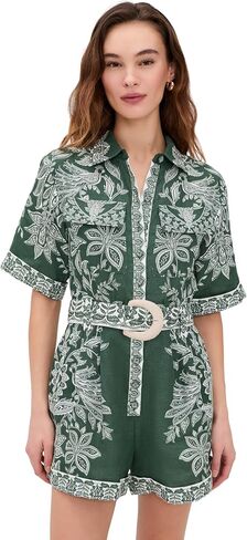 FARM Rio Women's Miranda Short Sleeve Romper in Kuwait