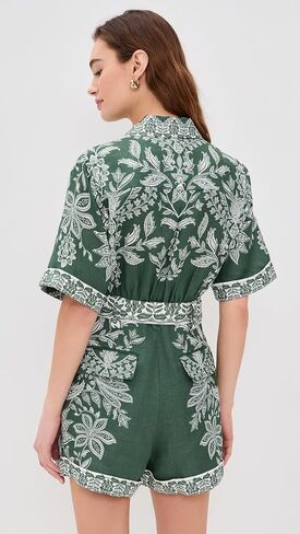FARM Rio Women's Miranda Short Sleeve Romper in Kuwait