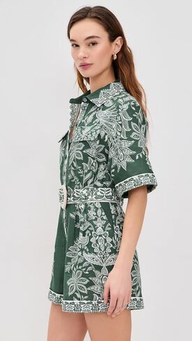 FARM Rio Women's Miranda Short Sleeve Romper in Kuwait