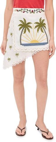 FARM Rio Women's Tropi Off-White Scarf Mini Skirt in Saudi Arabia