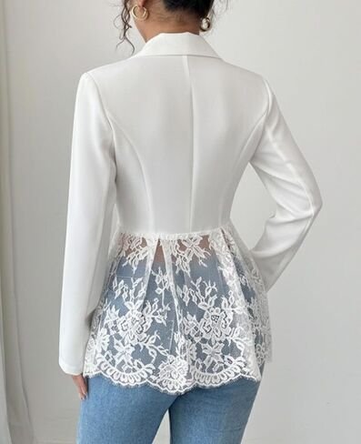 MINTLIMIT Women's Lace Blazer Business Casual Lapel Collar Long Sleeve Open Front Work Office Suit Jackets Blazer in Kuwait