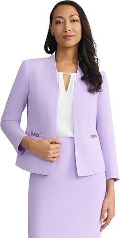 Kasper Women's Kasper Petite Open-Front Seamed Blazer with Buckle-Trim Pockets in Kuwait