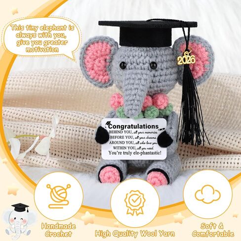 JoycuFF 2026 Graduation Gifts for Women Her Him, Class of 2026 Congratulations Gifts, Emotional Support Elephant Gift for High School College Grads in Kuwait