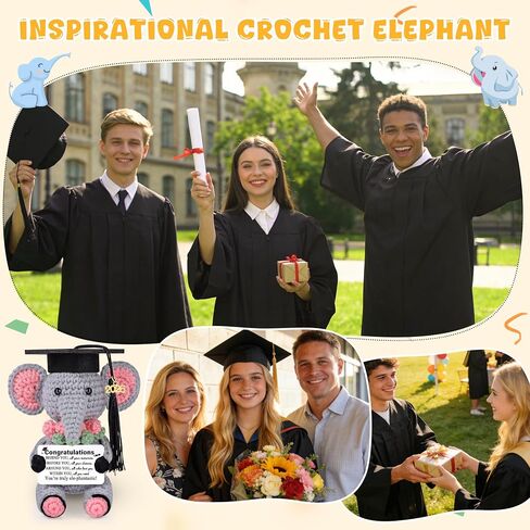 JoycuFF 2026 Graduation Gifts for Women Her Him, Class of 2026 Congratulations Gifts, Emotional Support Elephant Gift for High School College Grads in Kuwait