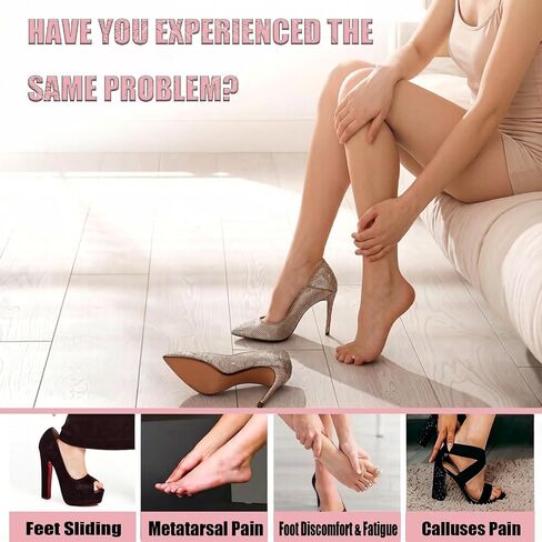 6Pcs Metatarsal Pads for Women, 2026 Upgraded Breathable Ball of Foot Cushions,Non-Slip Shoe Inserts for High Heels, Breathable Comfort Insoles (Beige&Black) in Kuwait