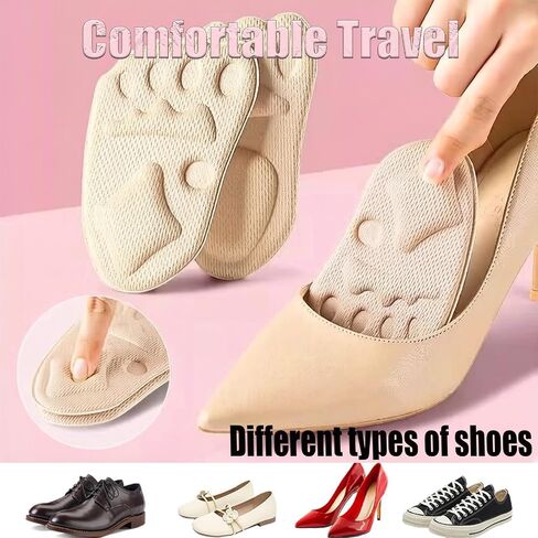 6Pcs Metatarsal Pads for Women, 2026 Upgraded Breathable Ball of Foot Cushions,Non-Slip Shoe Inserts for High Heels, Breathable Comfort Insoles (Beige&Black) in Kuwait
