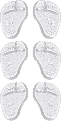 6Pcs Flip Flop Toe Protectors - Butterfly Thong Sandal Gel Cushions. Excellent Silicone Inserts for Women Shoes, Transparent Toe Post Cushion Pads Summer Accessories in Saudi Arabia