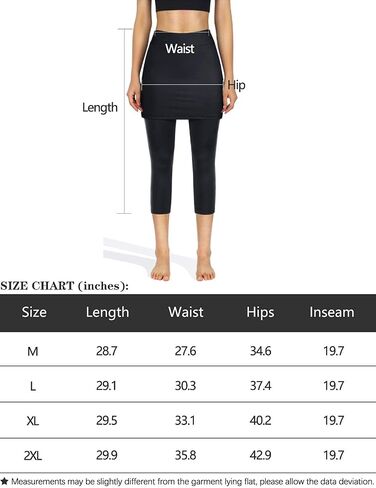 Women’s Capri Leggings Skort with Pockets, Yoga Tennis Golf Athletic Casual Skirts Colorful 3XL in Kuwait