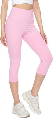 Women's High-Waist Capri Leggings — Tummy Control 95% Cotton | 4-Way Stretch Yoga Capri Pants | Sizes S–3XL in Saudi Arabia