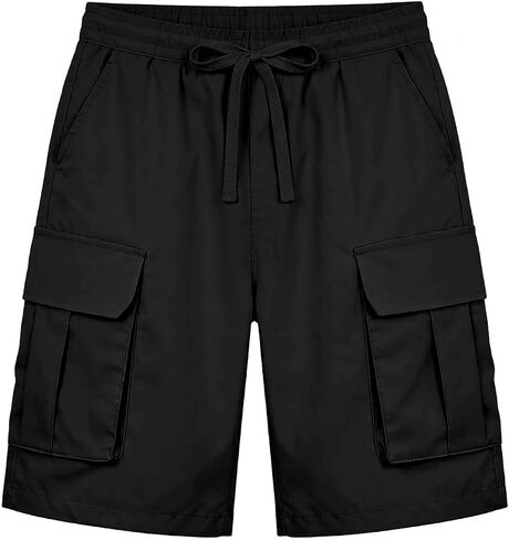 A WATERWANG Men's Cargo Shorts Casual Drawstring Elastic Waist Athletic Workout Gym Jogger Shorts with 4 Pockets in Saudi Arabia