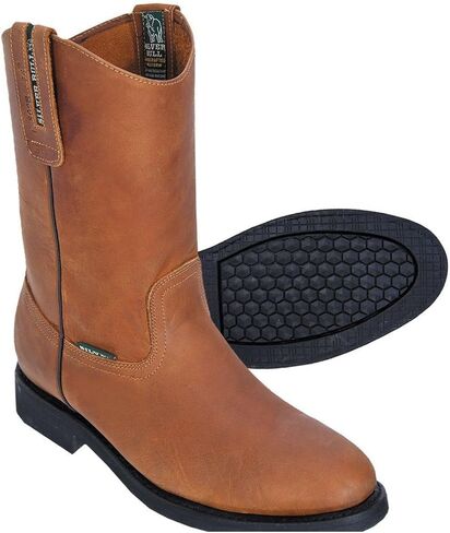 Silver Bull 800 Men’s Pull-On Work Boot – Soft Round Toe, Oil-Resistant Rubber Outsole, Full Grain Leather Western Work Boot, Farming, Ranching in Kuwait