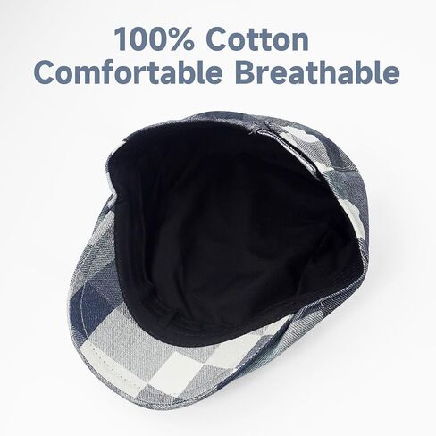 Flat Cap for Men Cotton Plaid Ivy Newsboy Hat Classic Vintage Duckbill Driving Golf Cap in Saudi Arabia