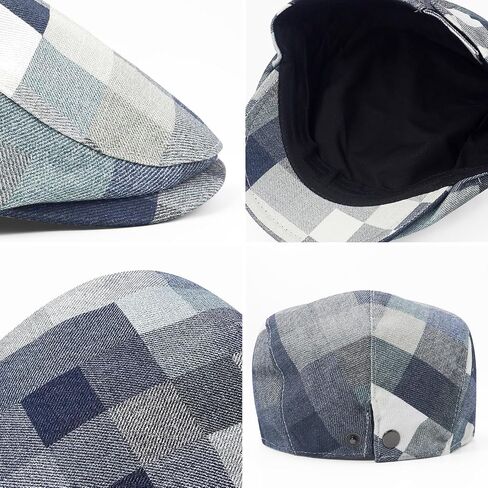 Flat Cap for Men Cotton Plaid Ivy Newsboy Hat Classic Vintage Duckbill Driving Golf Cap in Saudi Arabia
