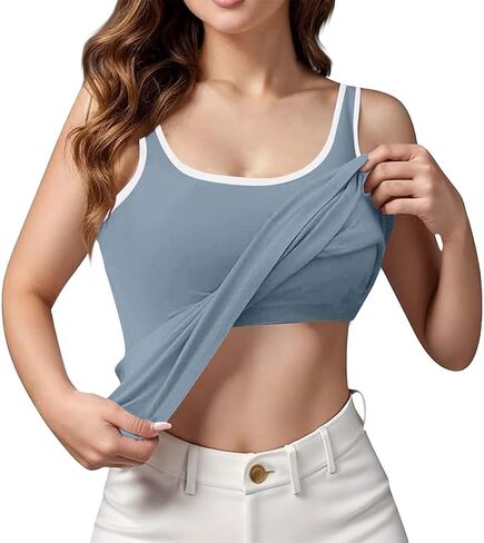 Tank Tops with Built in Bras Athletic Sports Cute Cami Workout Plus Size Camisoles Spaghetti Strap Under Clothes in Saudi Arabia