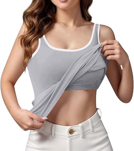 Tank Tops with Built in Bras Athletic Sports Cute Cami Workout Plus Size Camisoles Spaghetti Strap Under Clothes in Saudi Arabia