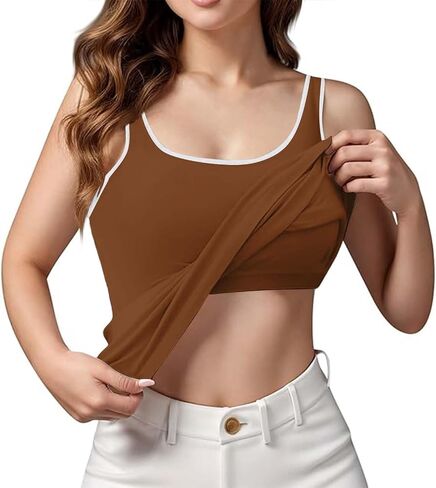 Tank Tops with Built in Bras Athletic Sports Cute Cami Workout Plus Size Camisoles Spaghetti Strap Under Clothes in Saudi Arabia