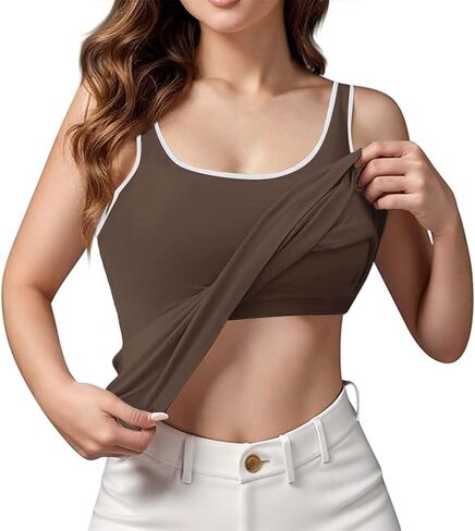 Tank Tops with Built in Bras Athletic Sports Cute Cami Workout Plus Size Camisoles Spaghetti Strap Under Clothes in Saudi Arabia