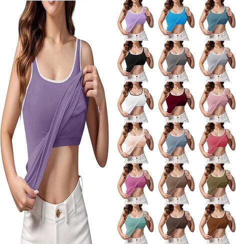Tank Tops with Built in Bras Athletic Sports Cute Cami Workout Plus Size Camisoles Spaghetti Strap Under Clothes in Saudi Arabia