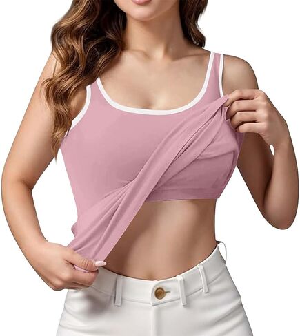 Tank Tops with Built in Bras Athletic Sports Cute Cami Workout Plus Size Camisoles Spaghetti Strap Under Clothes in Saudi Arabia