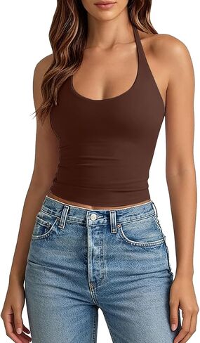 Women's Athletic Tank Tops Breathable Sexy Going Out Sleeveless Top Summer 2026 Trendy Backless Workout Shirts in Saudi Arabia