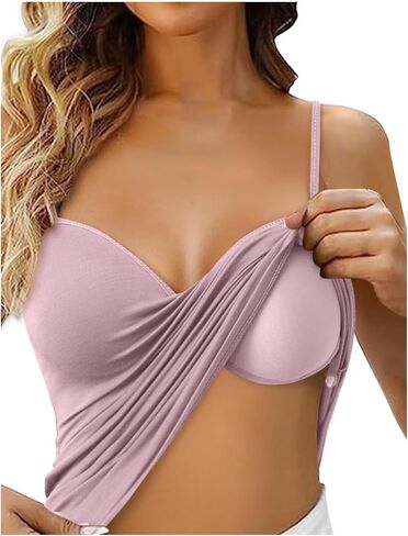 Tank Tops for Women Built in Bra Pack Racerback Workout Lounge Camisole Summer Sports Padded Cami Tube Yoga Tops in Saudi Arabia