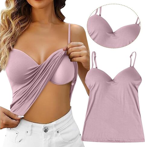 Tank Tops for Women Built in Bra Pack Racerback Workout Lounge Camisole Summer Sports Padded Cami Tube Yoga Tops in Saudi Arabia