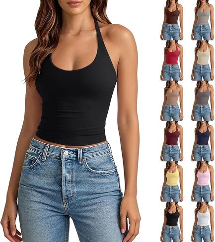 Women's Athletic Tank Tops Breathable Sexy Going Out Sleeveless Top Summer 2026 Trendy Backless Workout Shirts in Saudi Arabia
